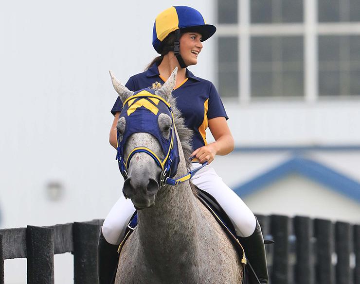 Jockey rides Racer One at one of the top 100 colleges in the south.